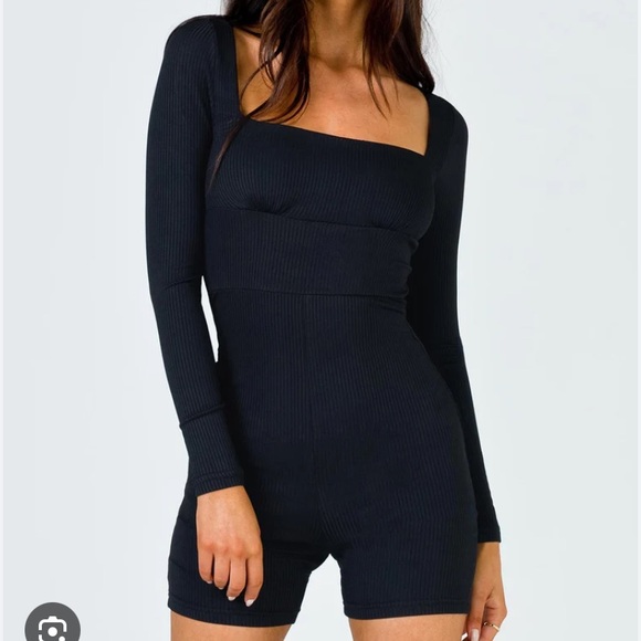 Princess Polly Sara Romper Black - Picture 2 of 2